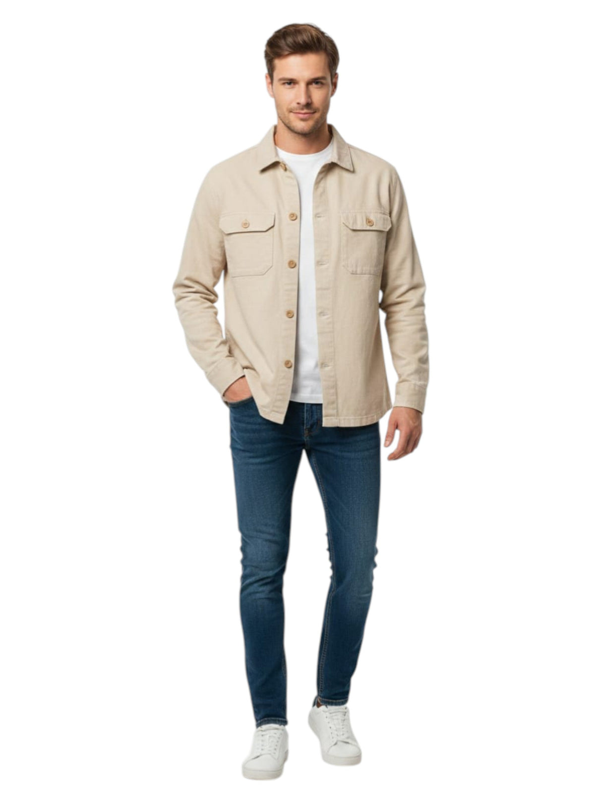 Image for Men's Palin Solid Dress Shirt,Beige
