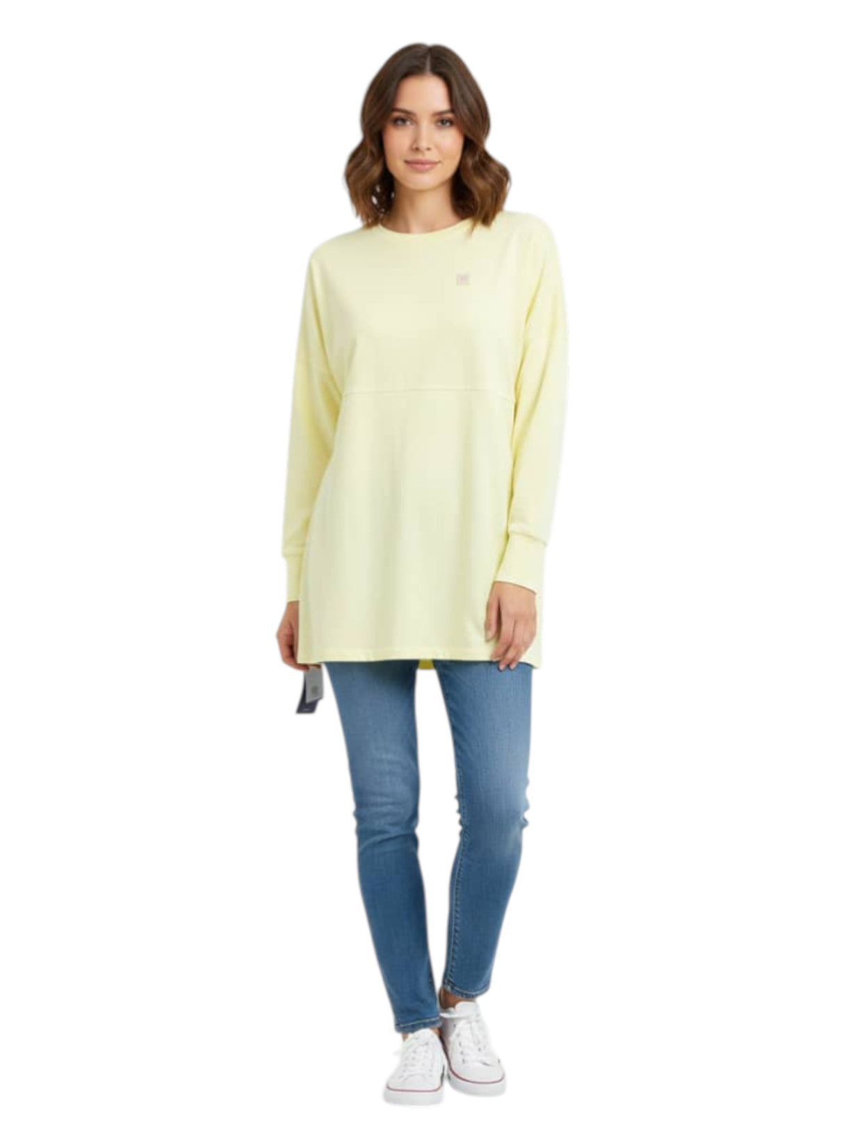 Image for Women's Printed Back Sweaters,Light Yellow