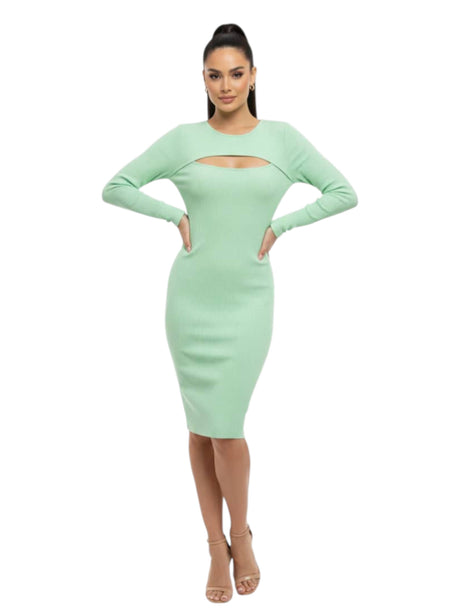 Image for Women's Ribbed Dress,Light Green