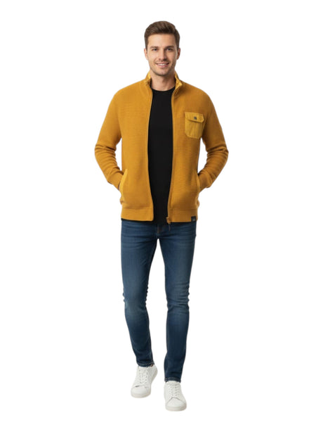 Image for Men's Knitted Jacket,Yellow