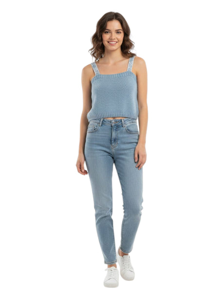 Image for Women's Knitted Top,Light Blue