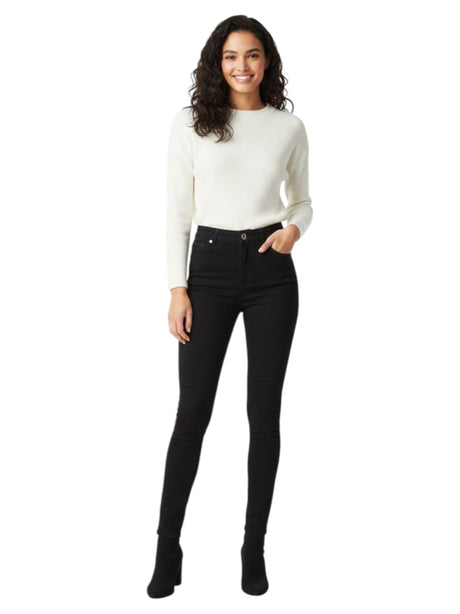 Image for Women's Plain Solid Jeans,Black