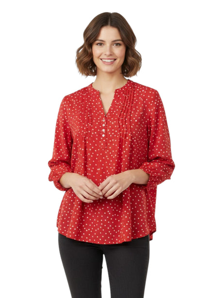 Image for Women's Printed Top,Red