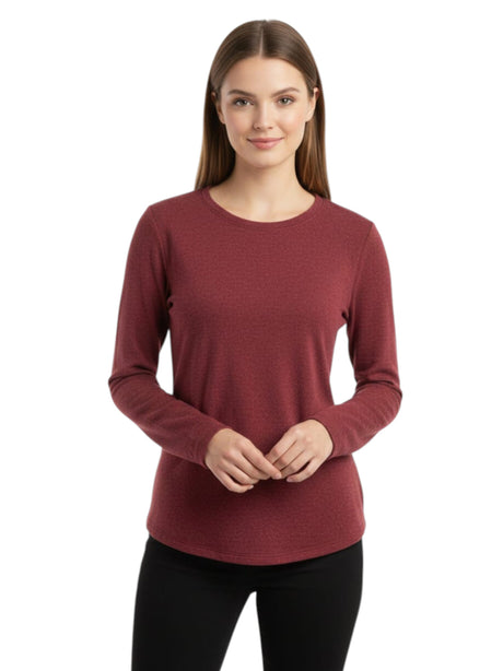 Image for Women's Textured Sweaters,Light Burgundy