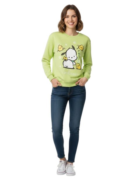 Image for Women's Graphic Printed Sweaters,Light Green