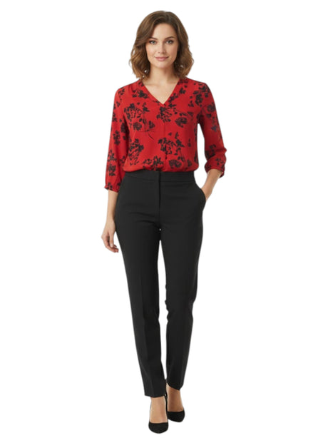 Image for Women's Floral Printed Top,Red