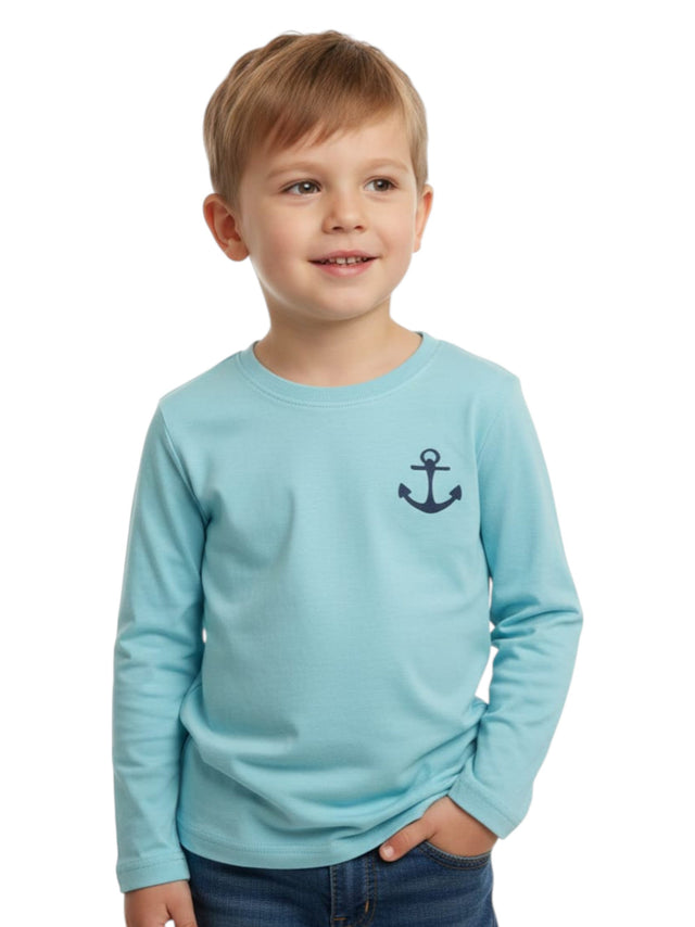 Image for Kids Boy's Plain Solid Top,Light Blue