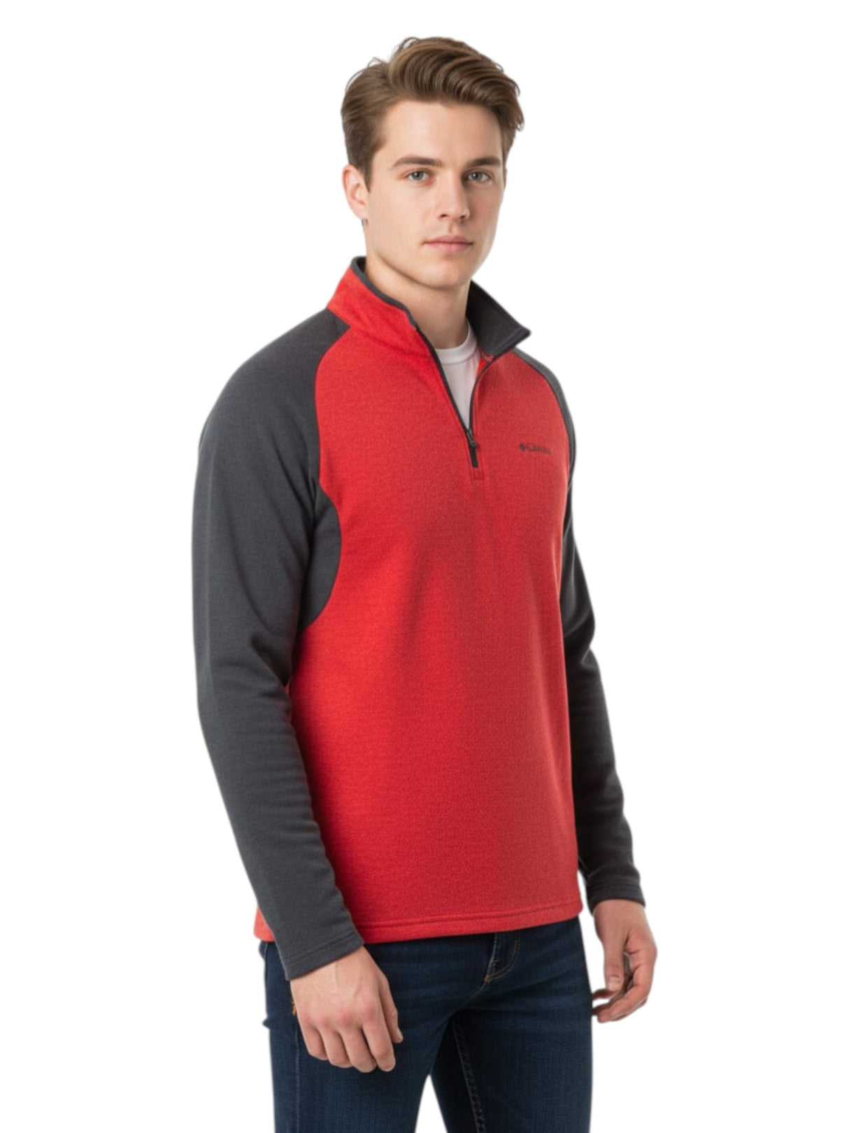 Image for Men's Colorblocked Sport Top,Red/Grey