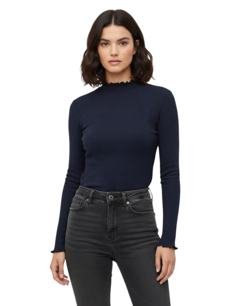 Image for Women's Ribbed Top,Navy