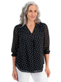 Image for Women's Printed Top,Black/White