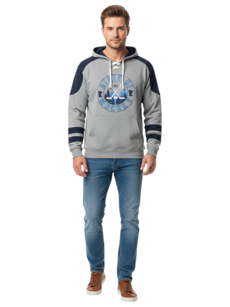 Image for Men's Brand Logo Printed Hoodie,Grey