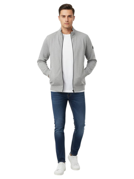 Image for Men's Plain Solid Jacket,Grey