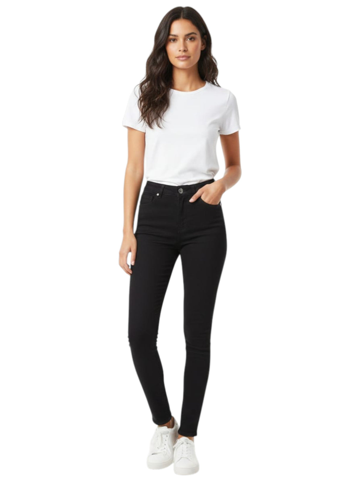 Image for Women's Plain Solid Jeans,Black