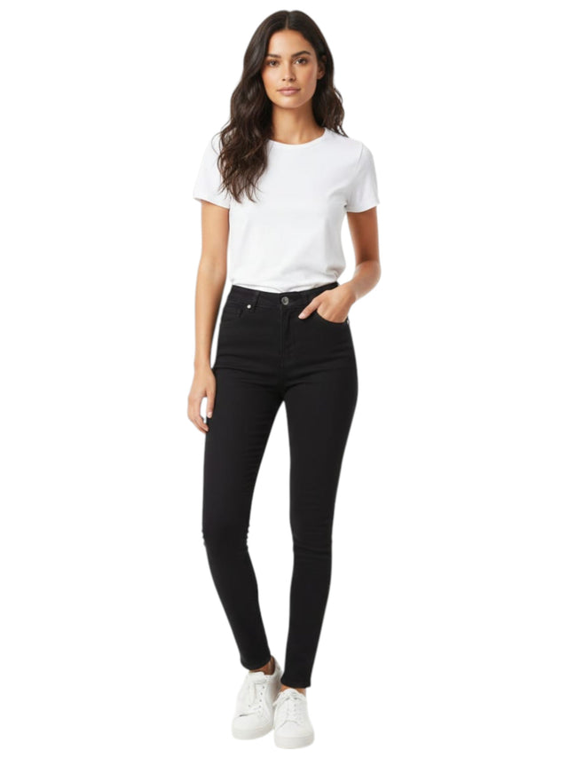 Image for Women's Plain Solid Jeans,Black