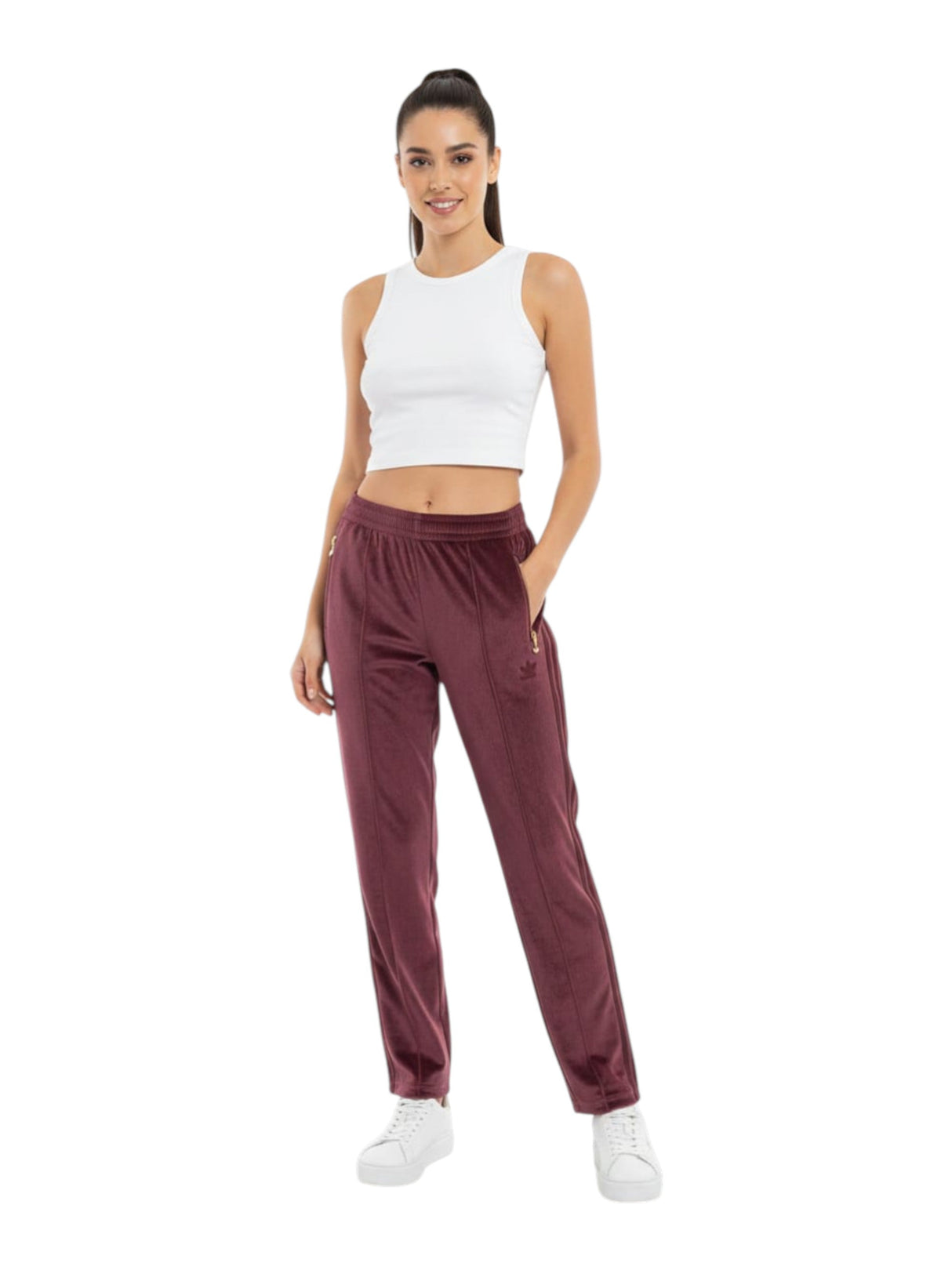 Image for Women's Plain Velvet Pant,Dark Purple