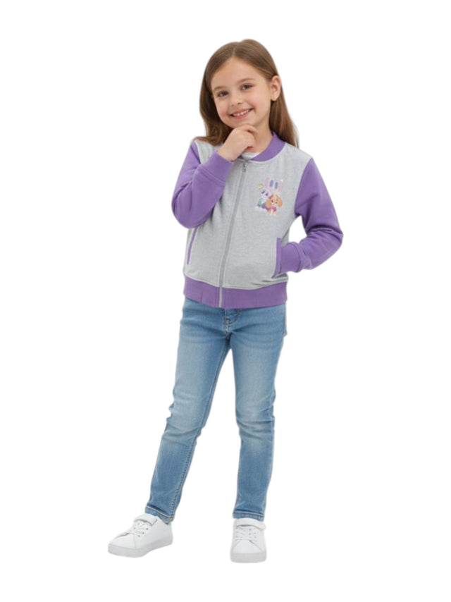 Image for Kids Girl's Printed Sweaters,Grey/Purple