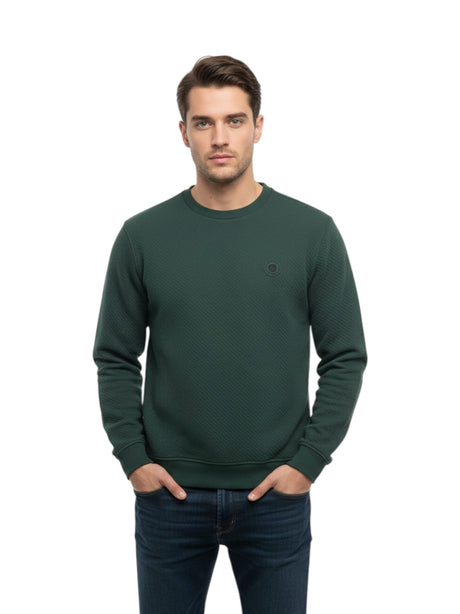 Image for Men's Textured Sweaters,Dark Green