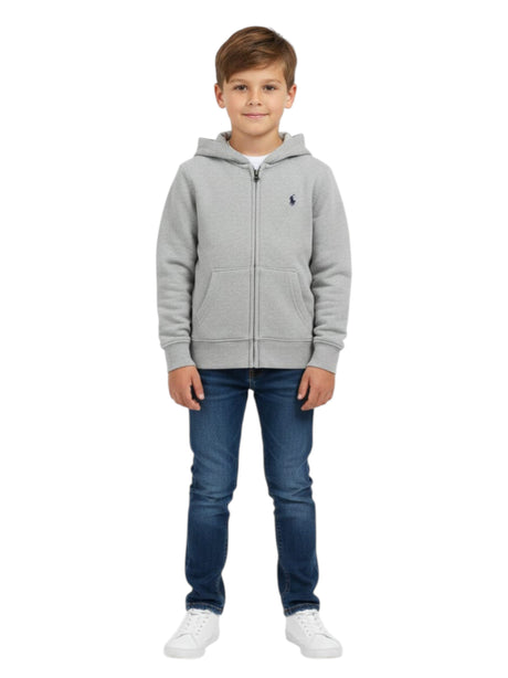 Image for Kids Boy's Plain Solid Hoodie,Grey