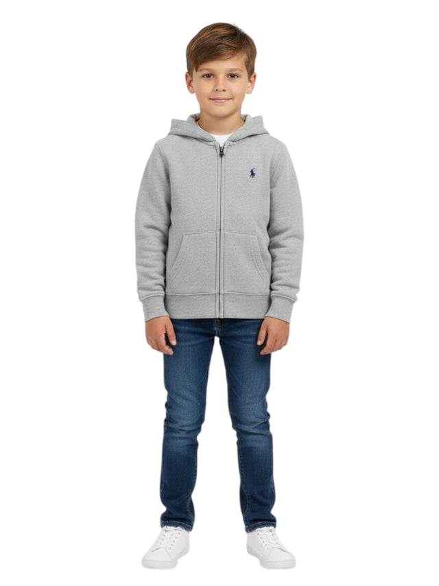Image for Kids Boy's Plain Solid Hoodie,Grey