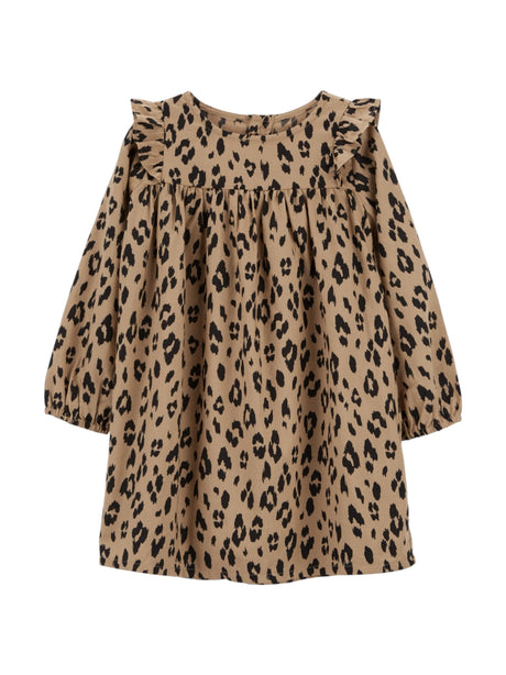 Image for Kids Girl's Printed Dress,Light Brown 