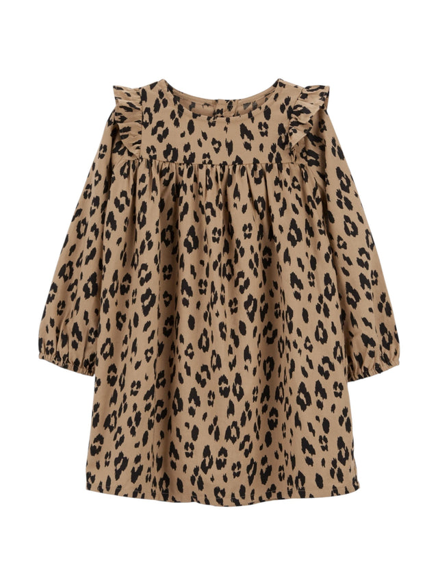 Image for Kids Girl's Printed Dress,Light Brown 