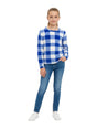 Image for Kids Girl's Plaid Top,Blue/White