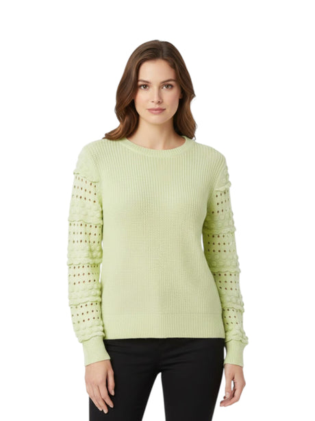 Image for Women's Open Knitted Sweaters,Light Green