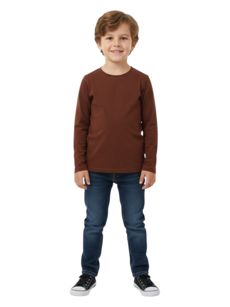 Image for Kids Boy's Plain Solid Top,Brown