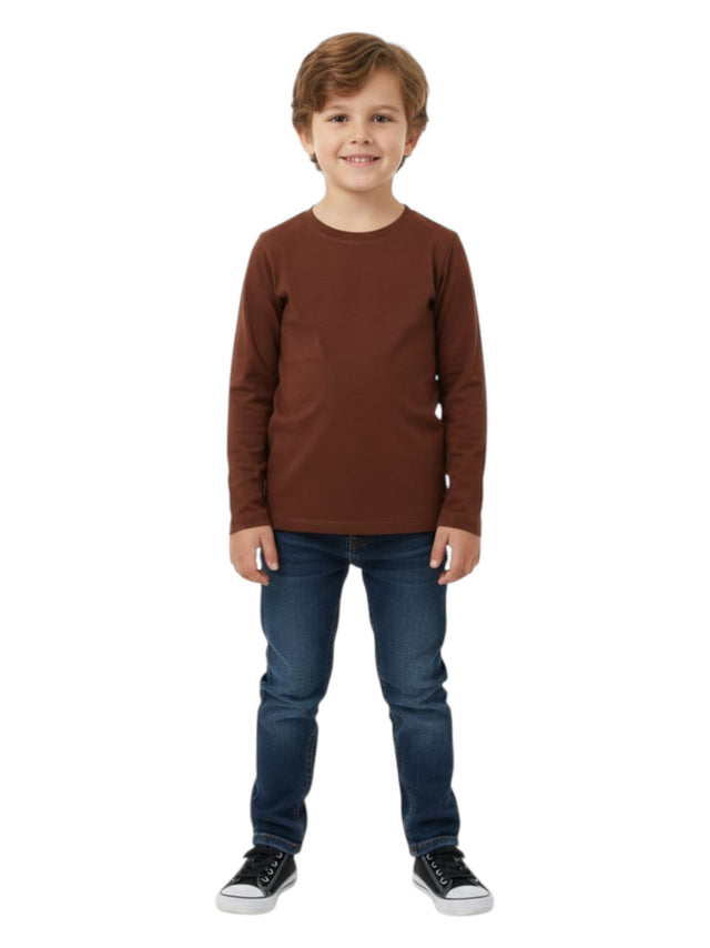 Image for Kids Boy's Plain Solid Top,Brown
