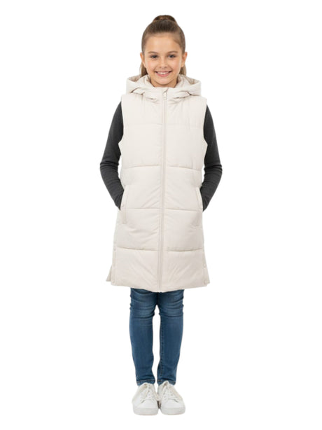 Image for Kids Girl's Quilted Vest,Light Beige