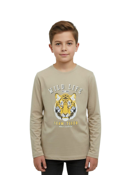 Image for Kids Boy's Printed Top,Beige