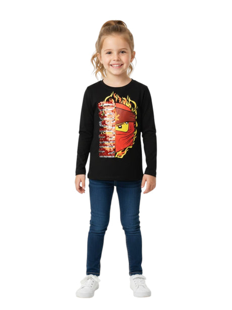 Image for Kids Girl's Graphic Printed Top,Black