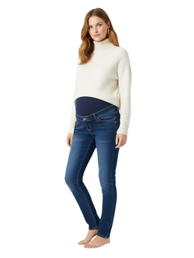 Image for Women's Washed Pregnant Jeans,Navy