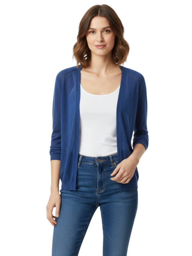Image for Women's Plain Solid Cardigan,Blue
