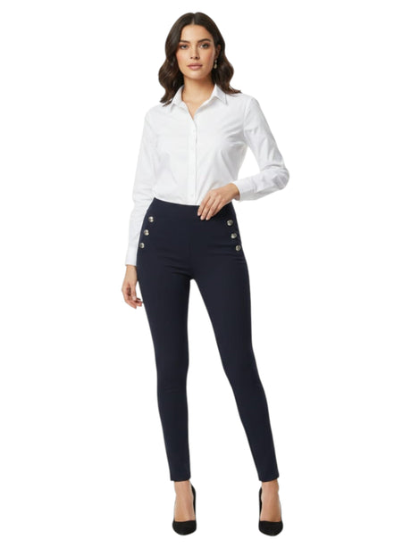 Image for Women's Plain Solid Classic Pant,Navy