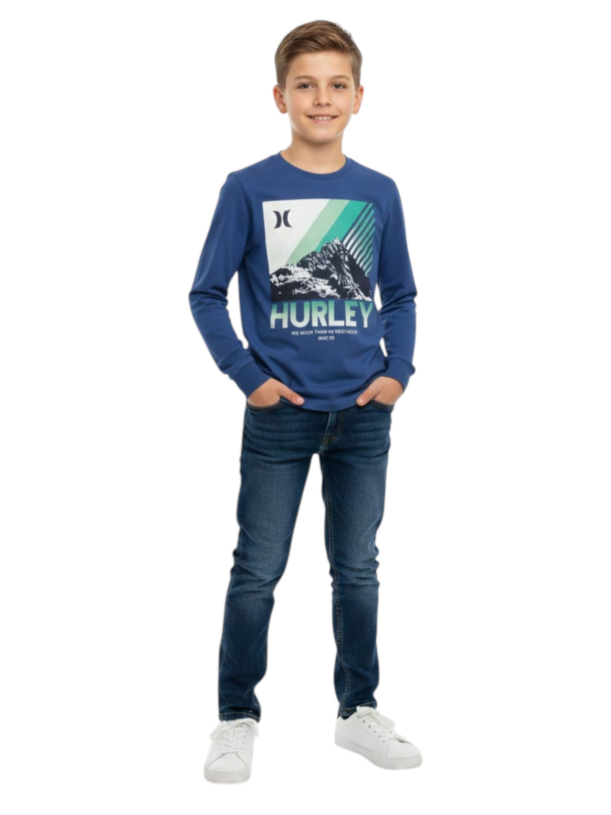 Image for Kids Boy's Brand Logo Printed Top, Light Navy