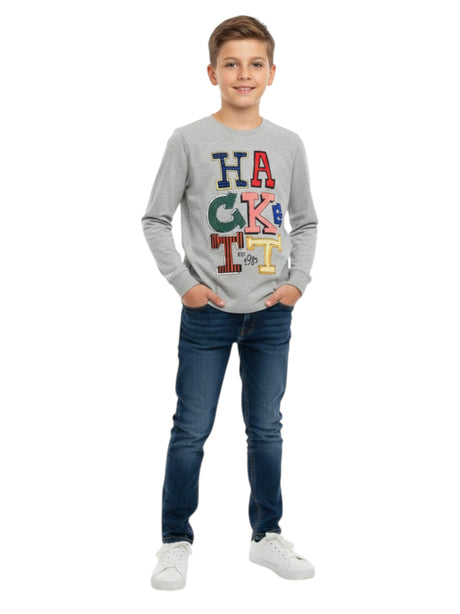 Image for Kids Boy's Brand Logo Printed Top, Light Grey