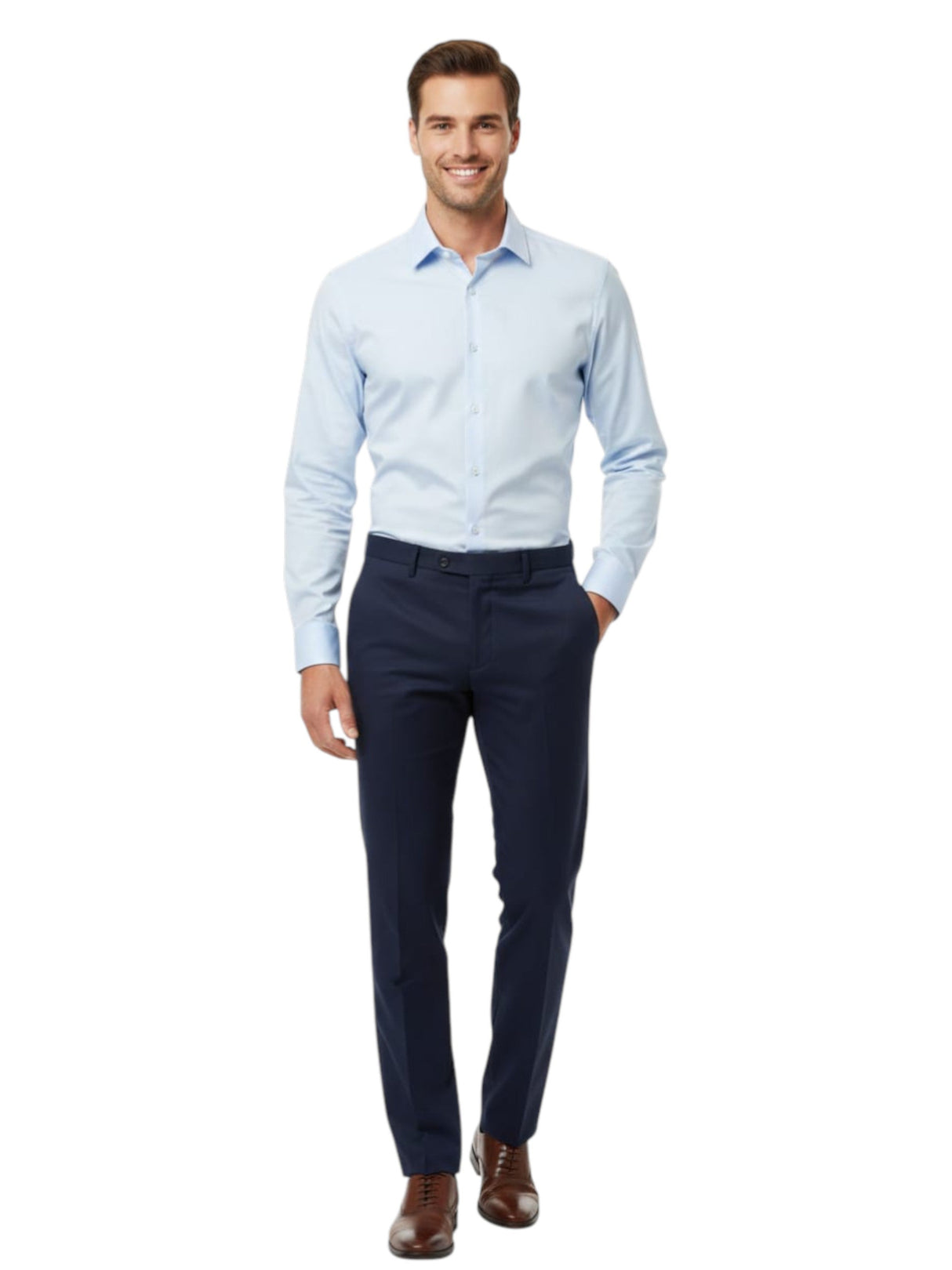 Image for Men's Plain Solid Dress Shirt,Light Blue 