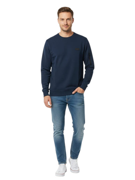 Image for Men's Plain Solid Sweaters,Navy