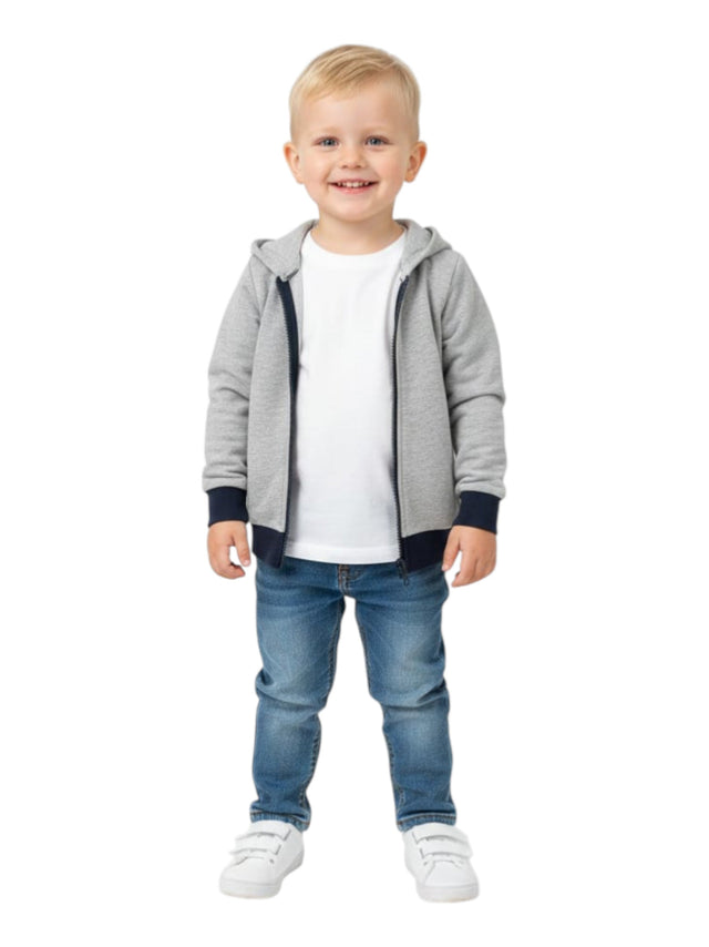 Image for Kids Boy's Plain Solid Hoodie,Light Grey