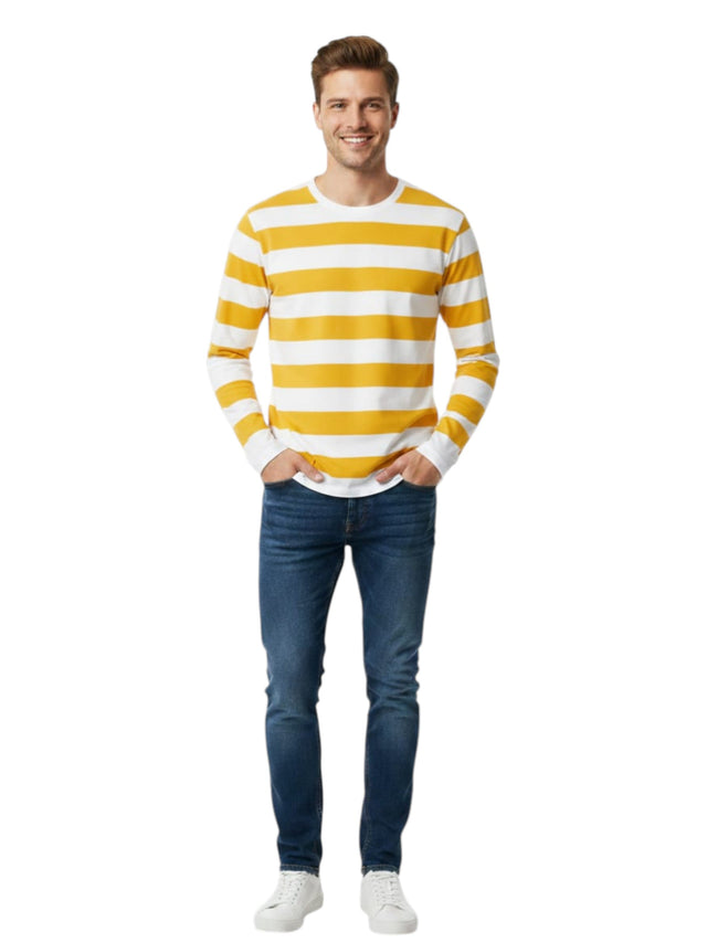 Image for Men's Colorblocked Top,Off White/Mustard