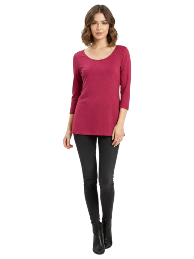 Image for Women's Printed Top,Cherry Red