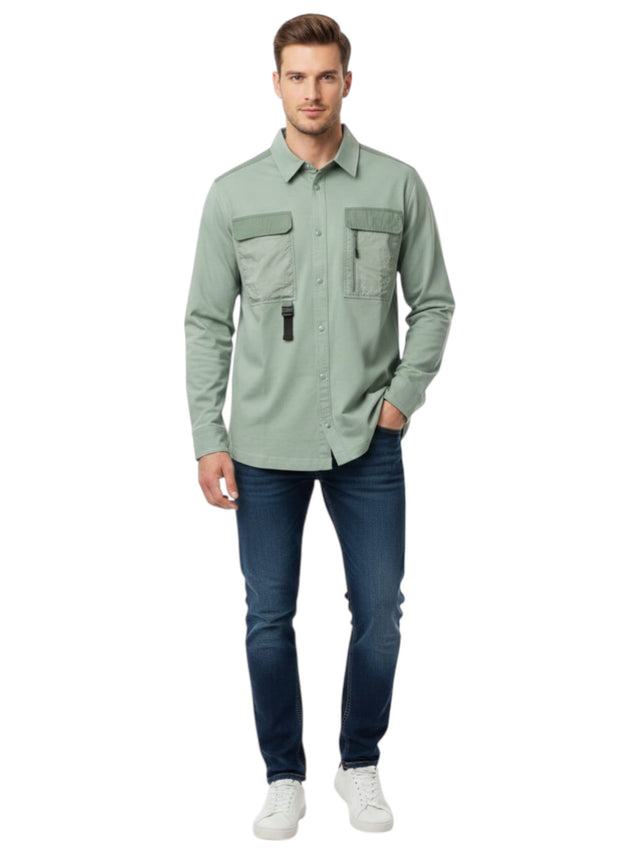 Image for Men's Plain Solid Dress Shirt,Mint