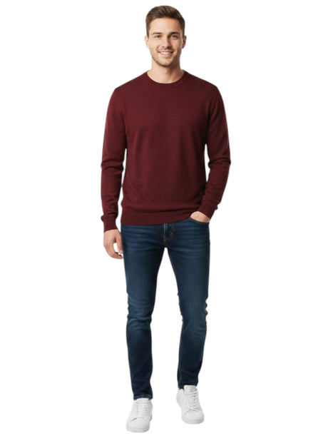 Image for Men's Plain Solid Top,Burgundy