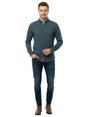 Image for Men's Plain Solid Dress Shirt,Navy