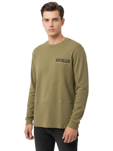 Image for Men's Printed Top,Olive 