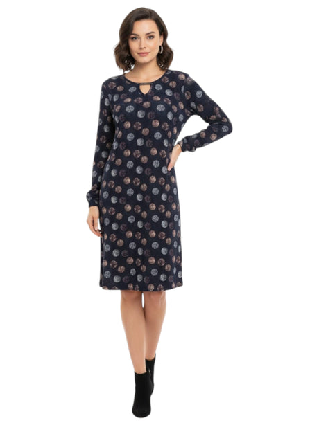 Image for Women's Printed Dress,Navy