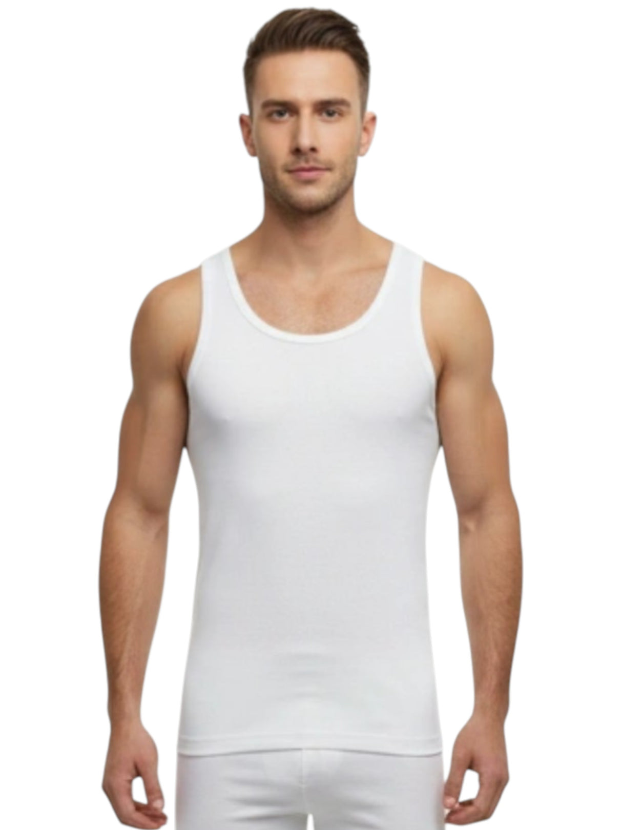 Image for Men's Ribbed Tank Top,White