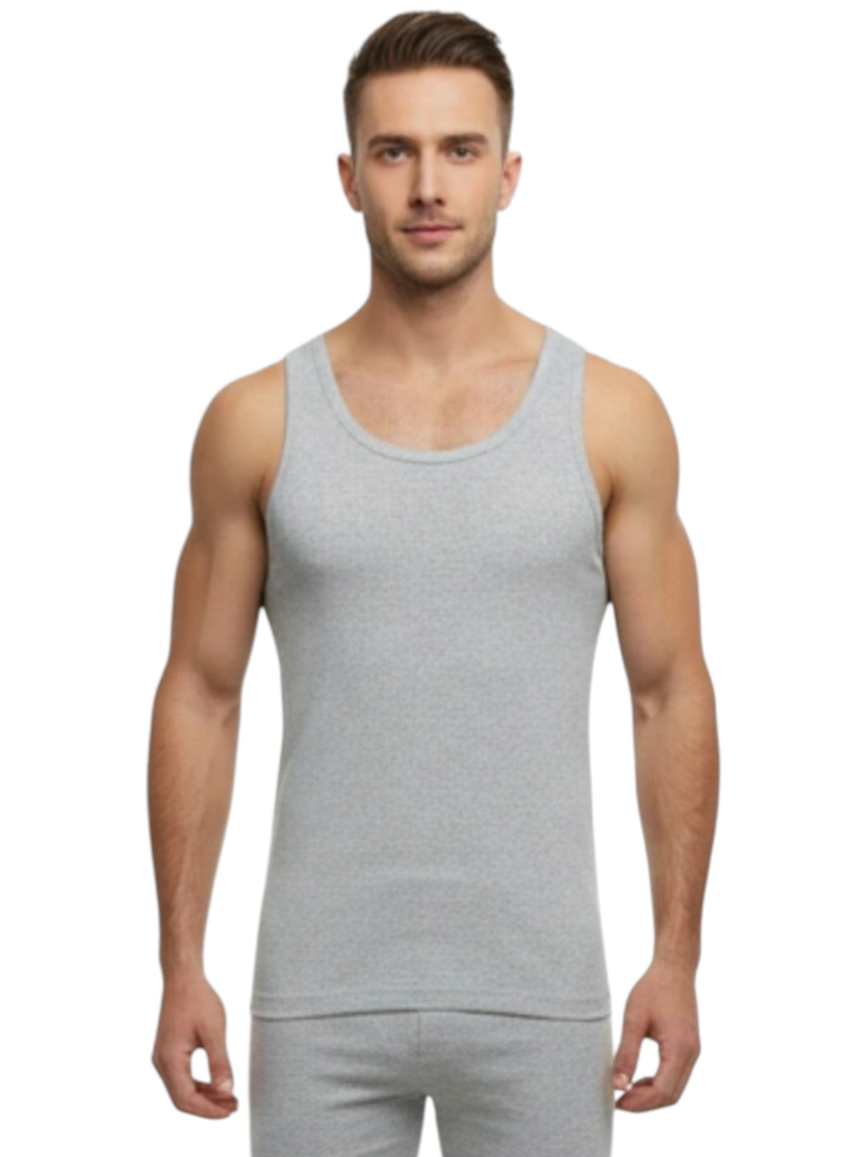 Image for Men's Ribbed Tank Top,Grey