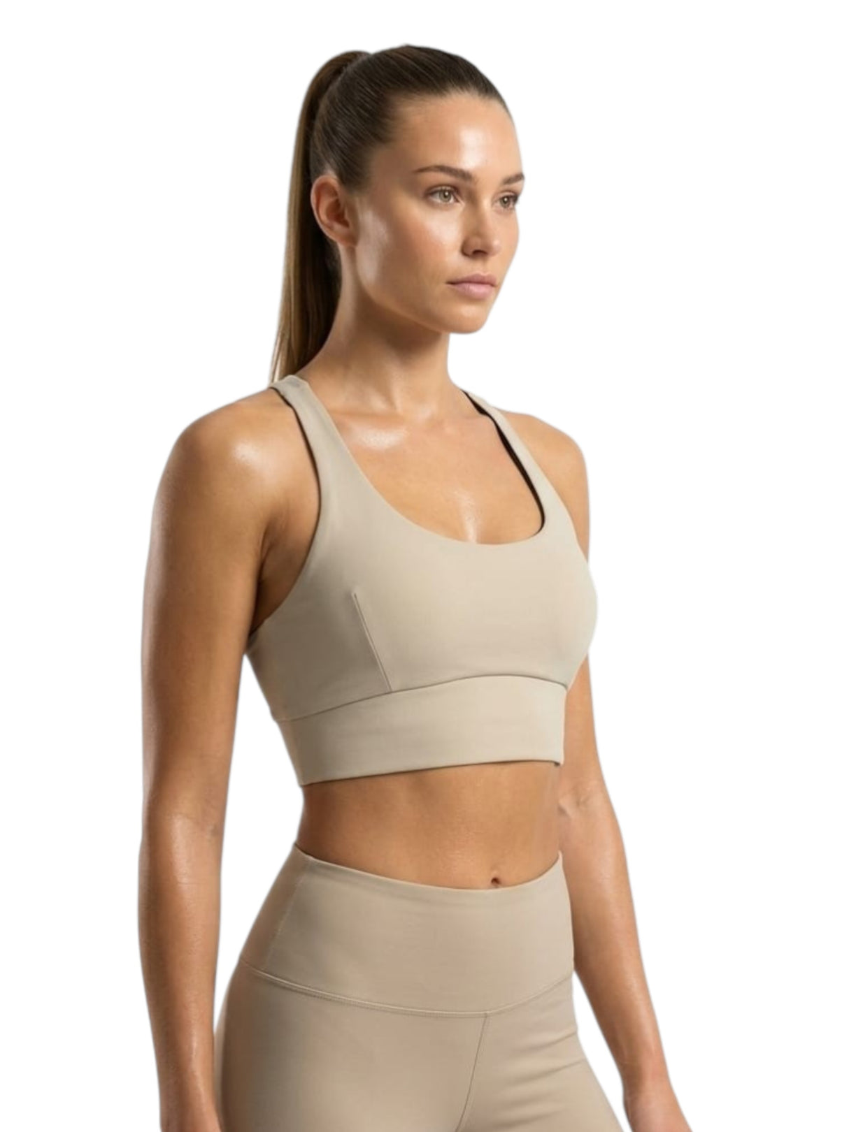 Image for Women's Plain Sport Bra,Stone